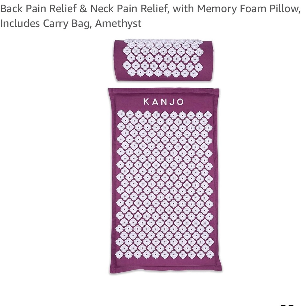 KANJO MEMORY FOAM ACUPRESSURE MAT PILLOW SET Back/Neck Relief, IN BAG